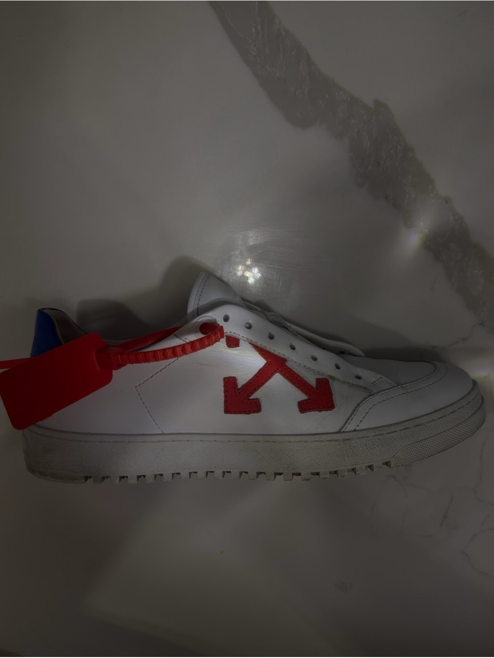 Off-White 2.0 White Sneakers with Red Arrow Detail